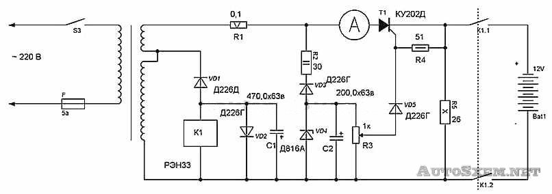 Зарядное устройство (импульсное) 12в 10А — схема